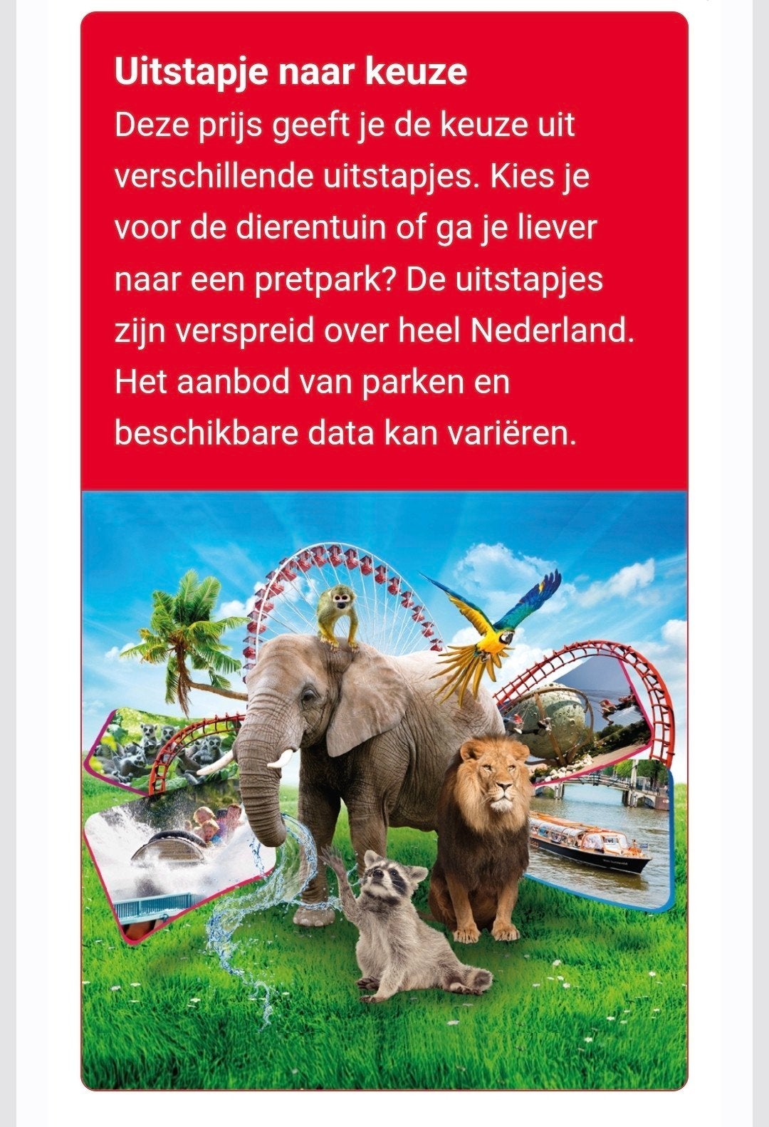 Postcodeloterij - Uitstapje naar keuze (4 tickets), Tickets en Kaartjes, Drie personen of meer, Ticket of Toegangskaart