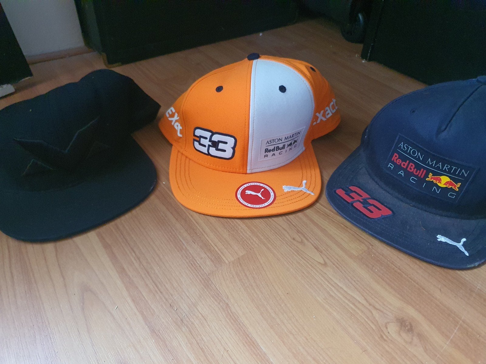 Set van 3 petten: Red Bull Racing en zwarte pet, Pet, Red Bull Racing, Puma, Gedragen, One size fits all