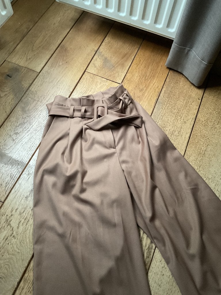 Broek wijde pijpen LES JUMELLES, medium, Maat 38/40 (M), Bruin, Ophalen of Verzenden, Zo goed als nieuw