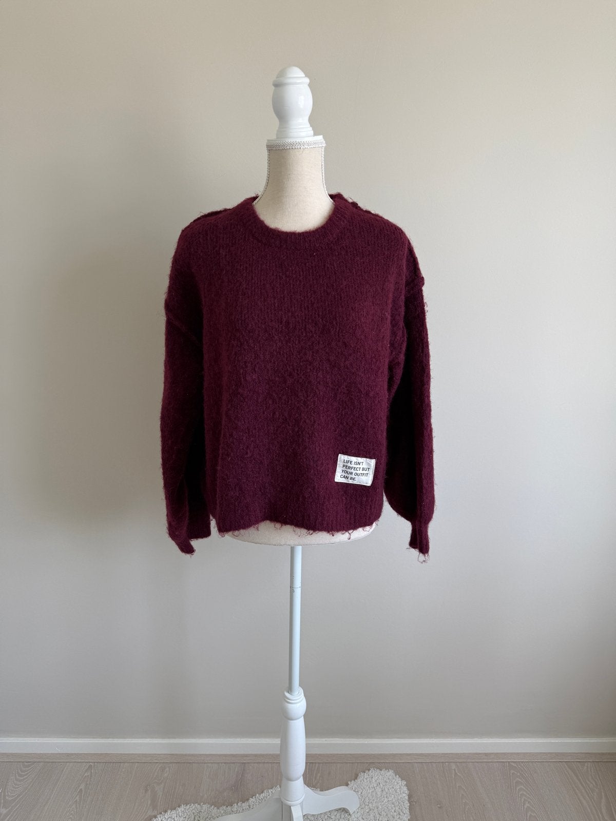 Kilky Bordeauxroze Trui met Quote Label, Kleding | Dames, Ophalen of Verzenden, Zo goed als nieuw, Maat 38/40 (M), Rood