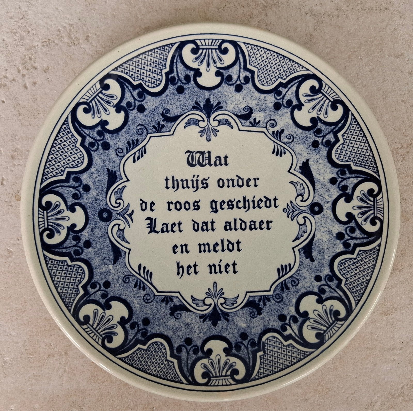 Vintage Delftsblauw spreukenbord, Ophalen of Verzenden