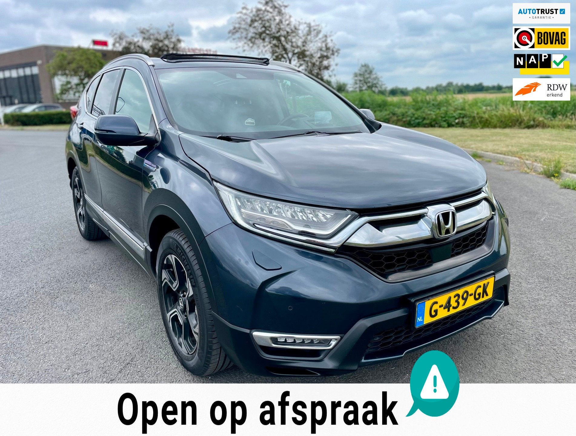 Honda CR-V 2.0 Hybrid AWD Executive Aut, Schuifdak, Acc, Cam, Automaat, Blauw, Leder, Bedrijf