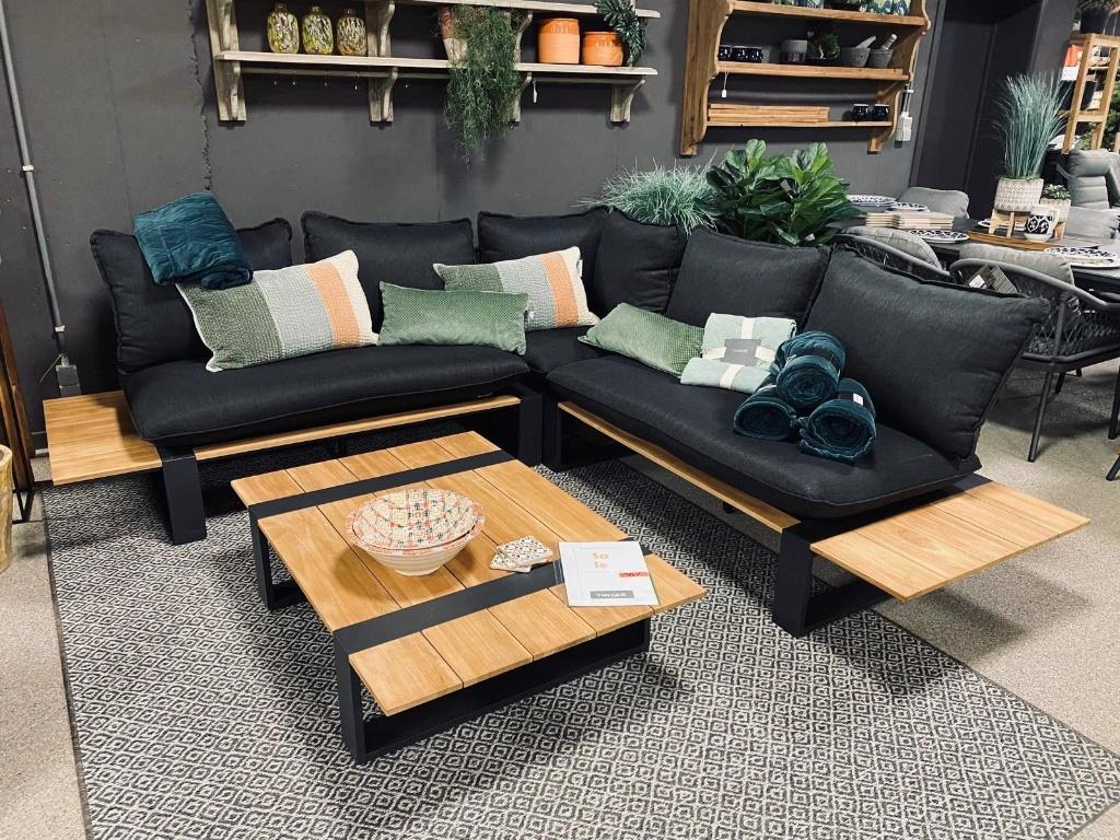 Loungeset Dawson Black + koffietafel, Tuin en Terras, Tuinsets en Loungesets, Ophalen, Nieuw, Bank, Loungeset