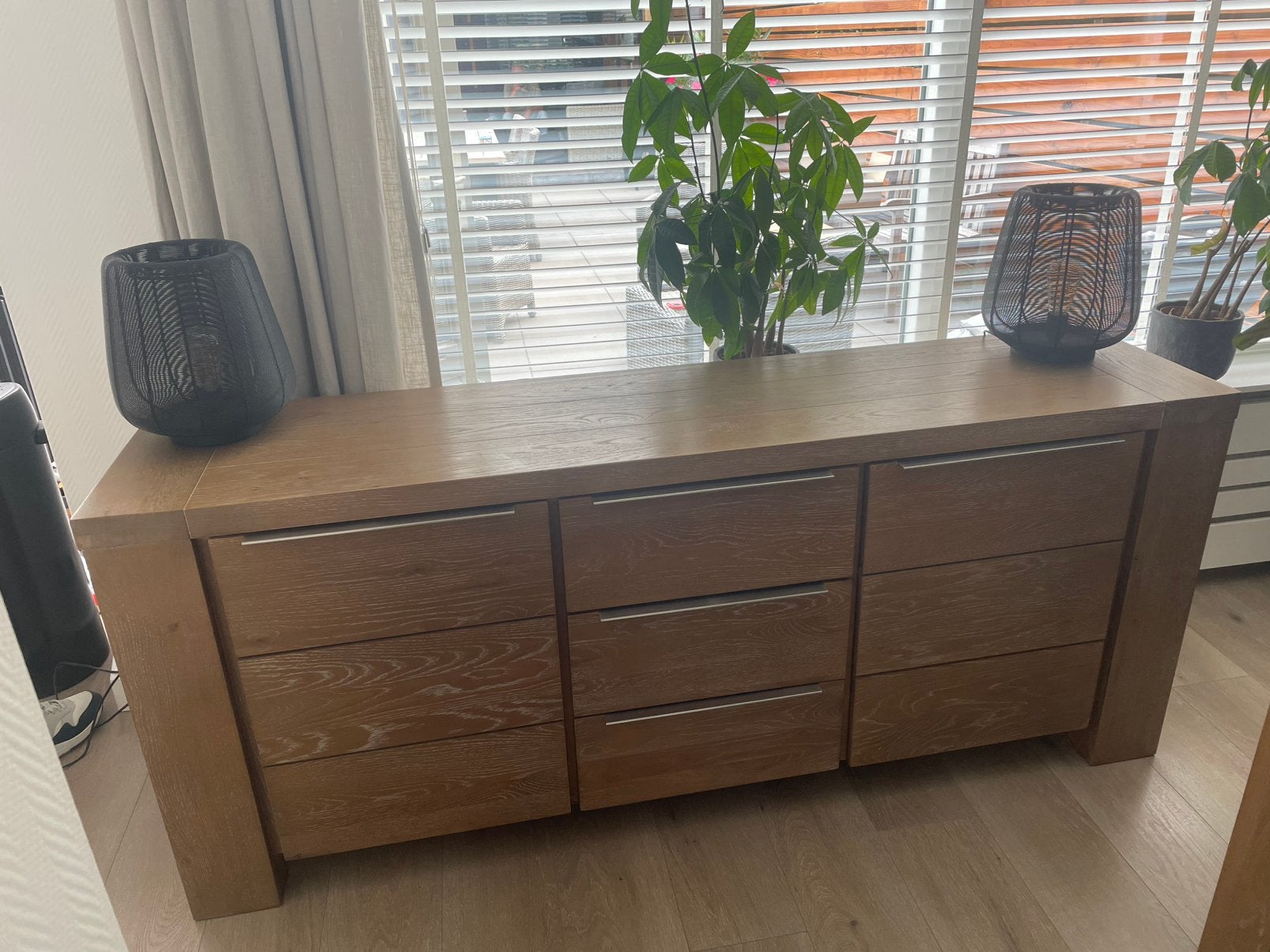 Meubelset hout, 2 tafels, dressoir en tv meubel, Ophalen, Gebruikt, Met deur(en), 150 tot 200 cm