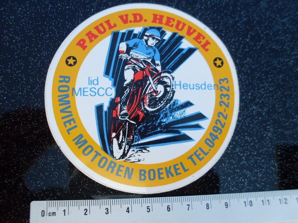 sticker Paul v.d. Heuvel romviel motoren boekel motorcross, Verzenden, Zo goed als nieuw, Sport