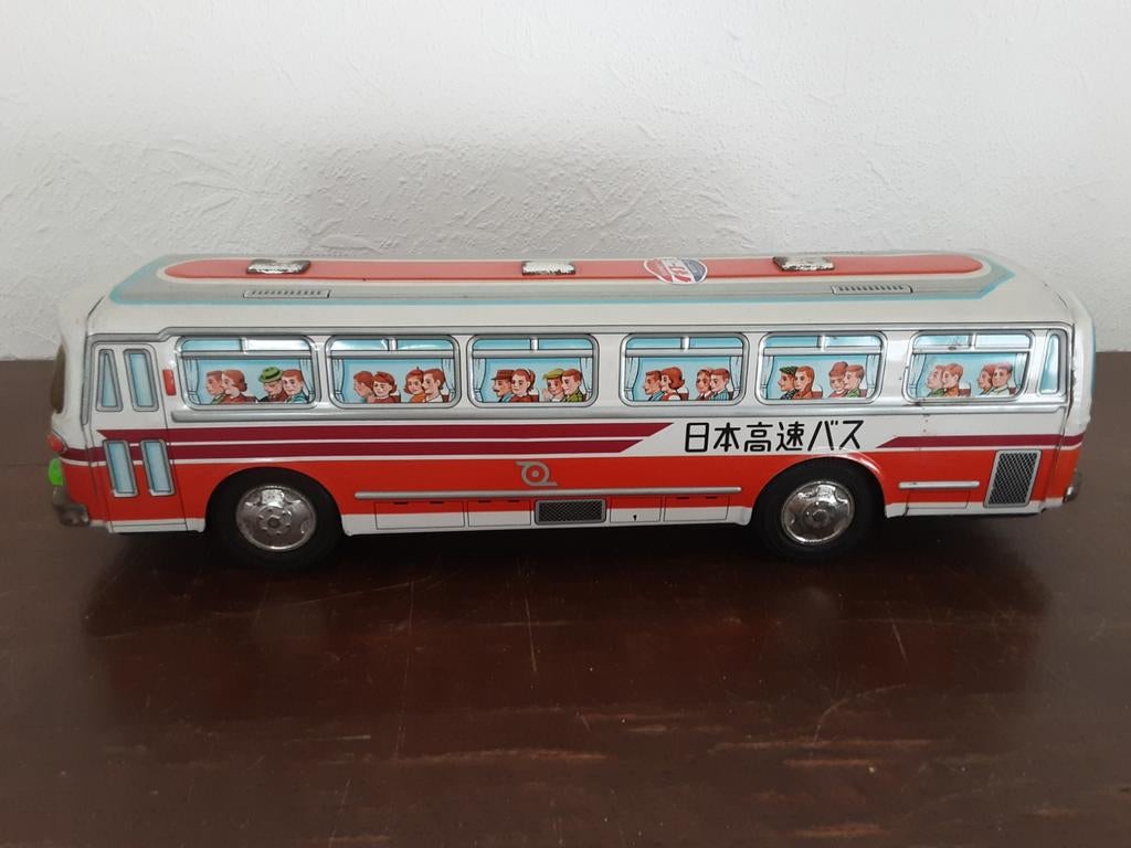 Vintage Japanse blikken speelgoed bus Ichiko 48cm lang., Antiek en Kunst, Antiek | Speelgoed, Ophalen of Verzenden