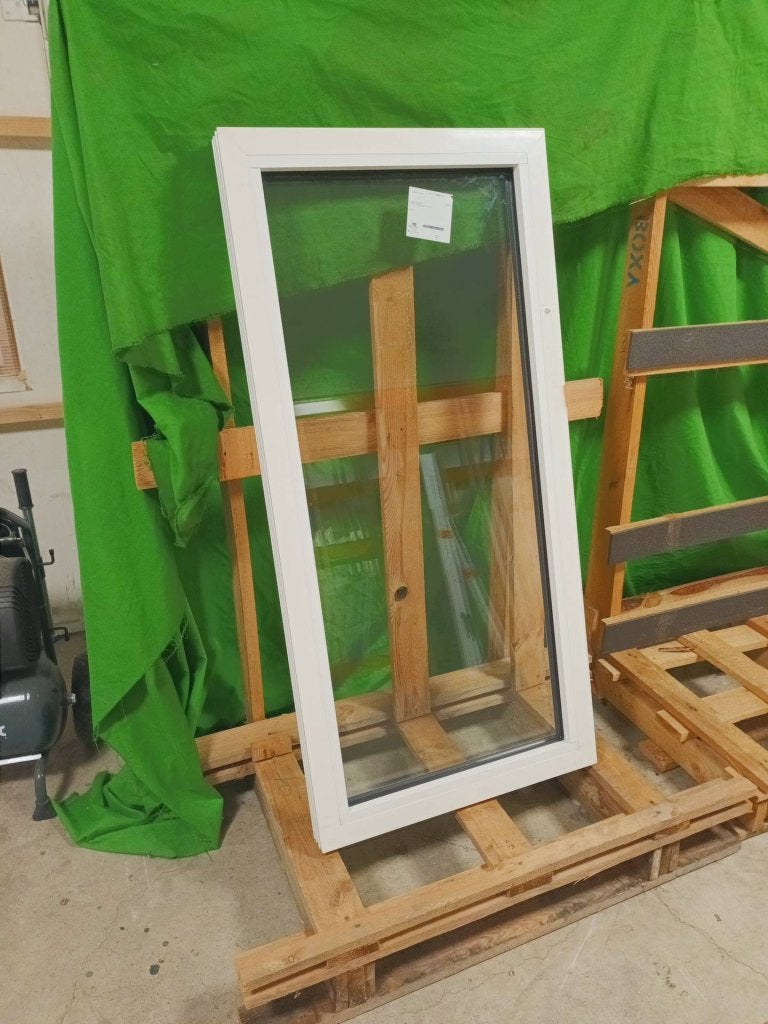 Aluminium Vast kozijn  b70 x h145,2 cm Wit  -1343-, Niet ingevuld, Minder dan 75 cm, Raamkozijn, Niet ingevuld