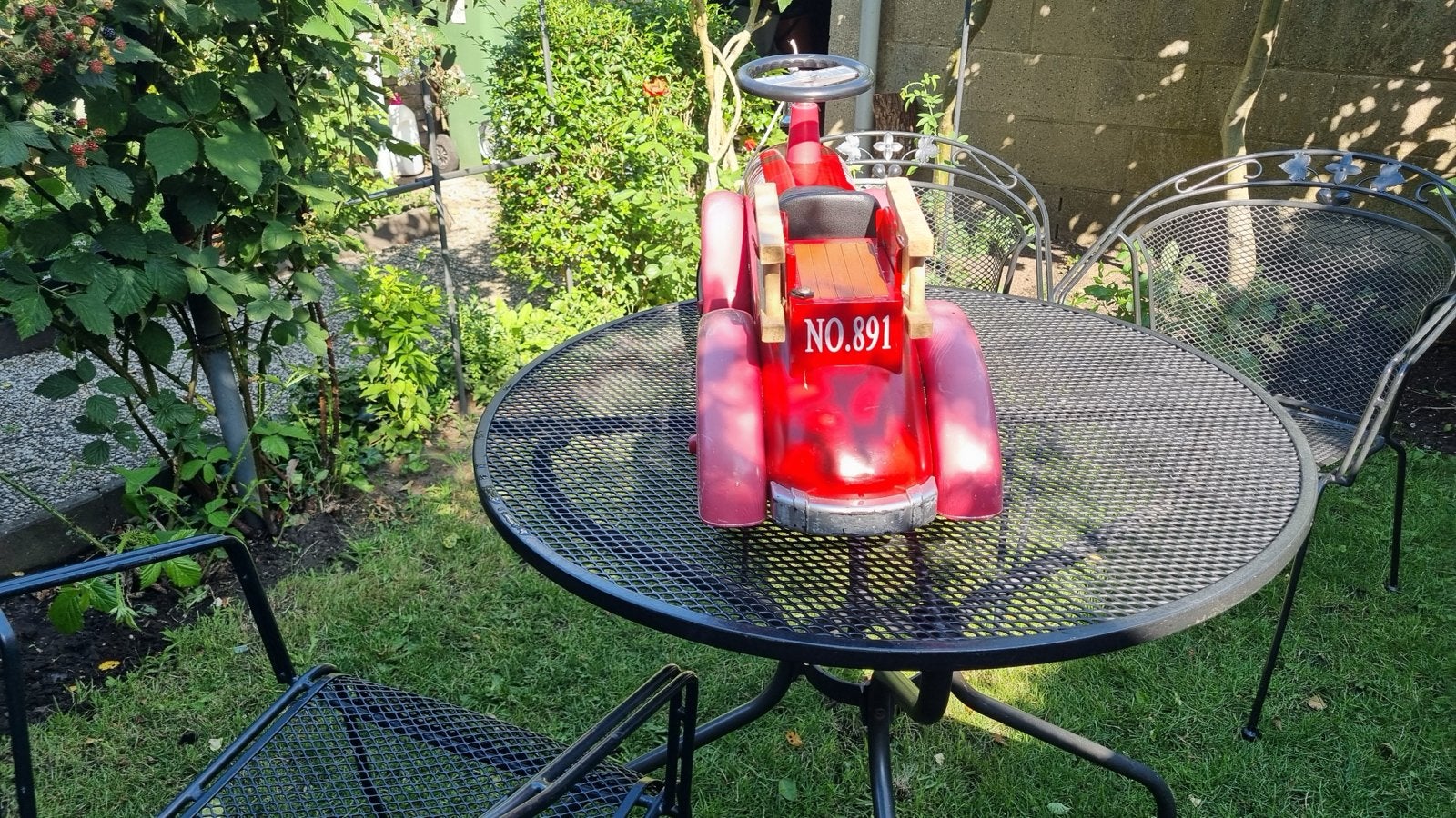 Vintage Rode Trapauto Brandweerwagen - Kinderen, Ophalen of Verzenden, Gebruikt