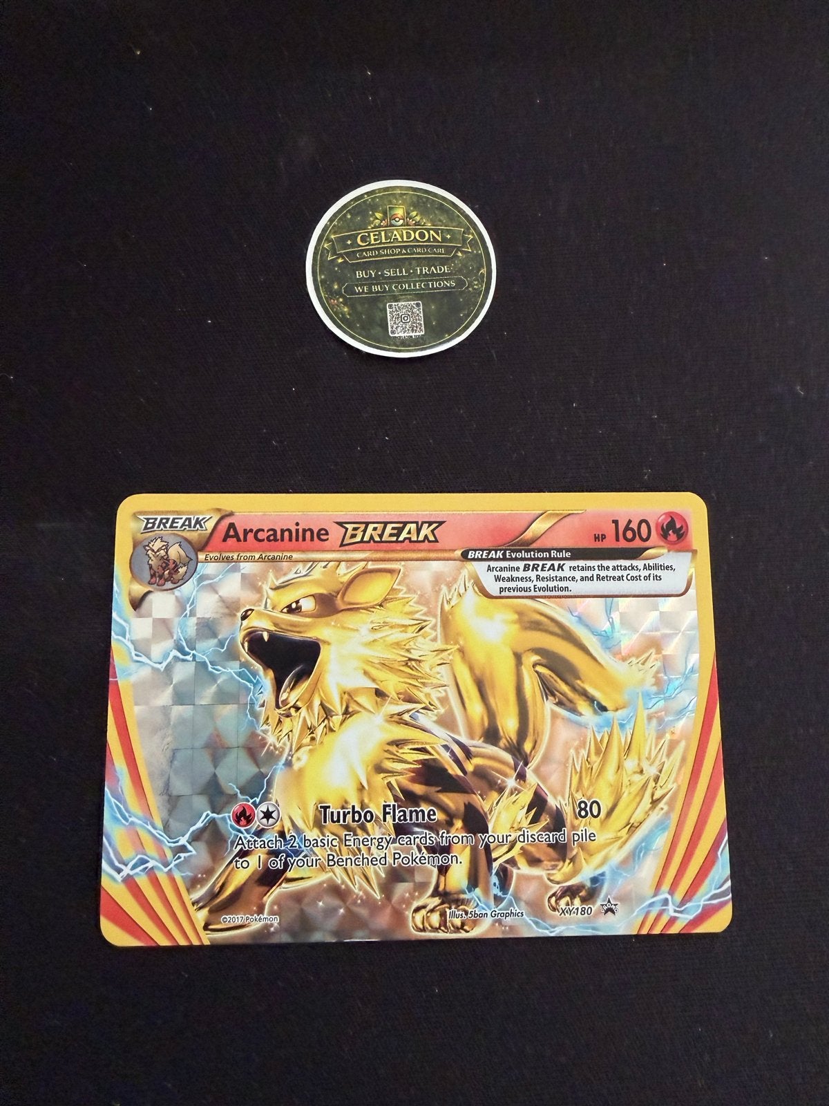 Arcanine BREAK Pokémon Kaart - XY180 - Zo goed als nieuw, Ophalen of Verzenden, Zo goed als nieuw, Losse kaart, Foil