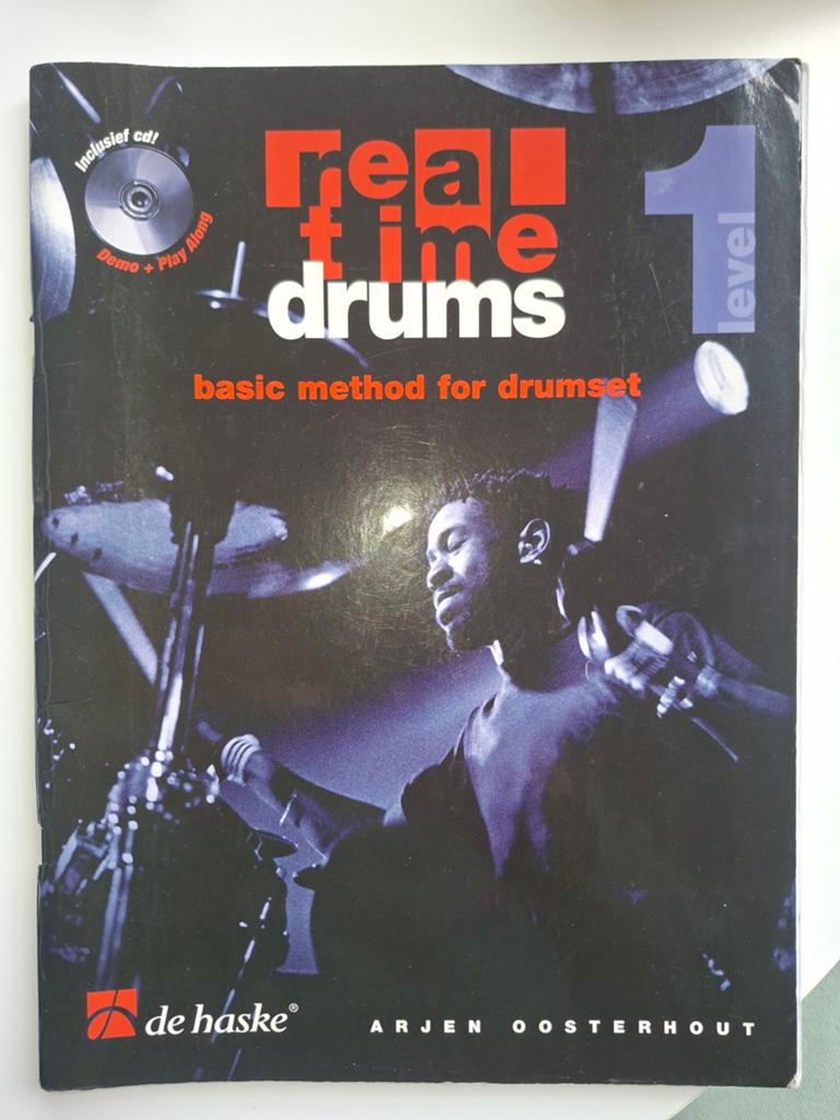 Real Time Drums Level 1 - Boek met CD voor beginners, Ophalen of Verzenden, Gelezen, Overige niveaus, Arjen Oosterhout