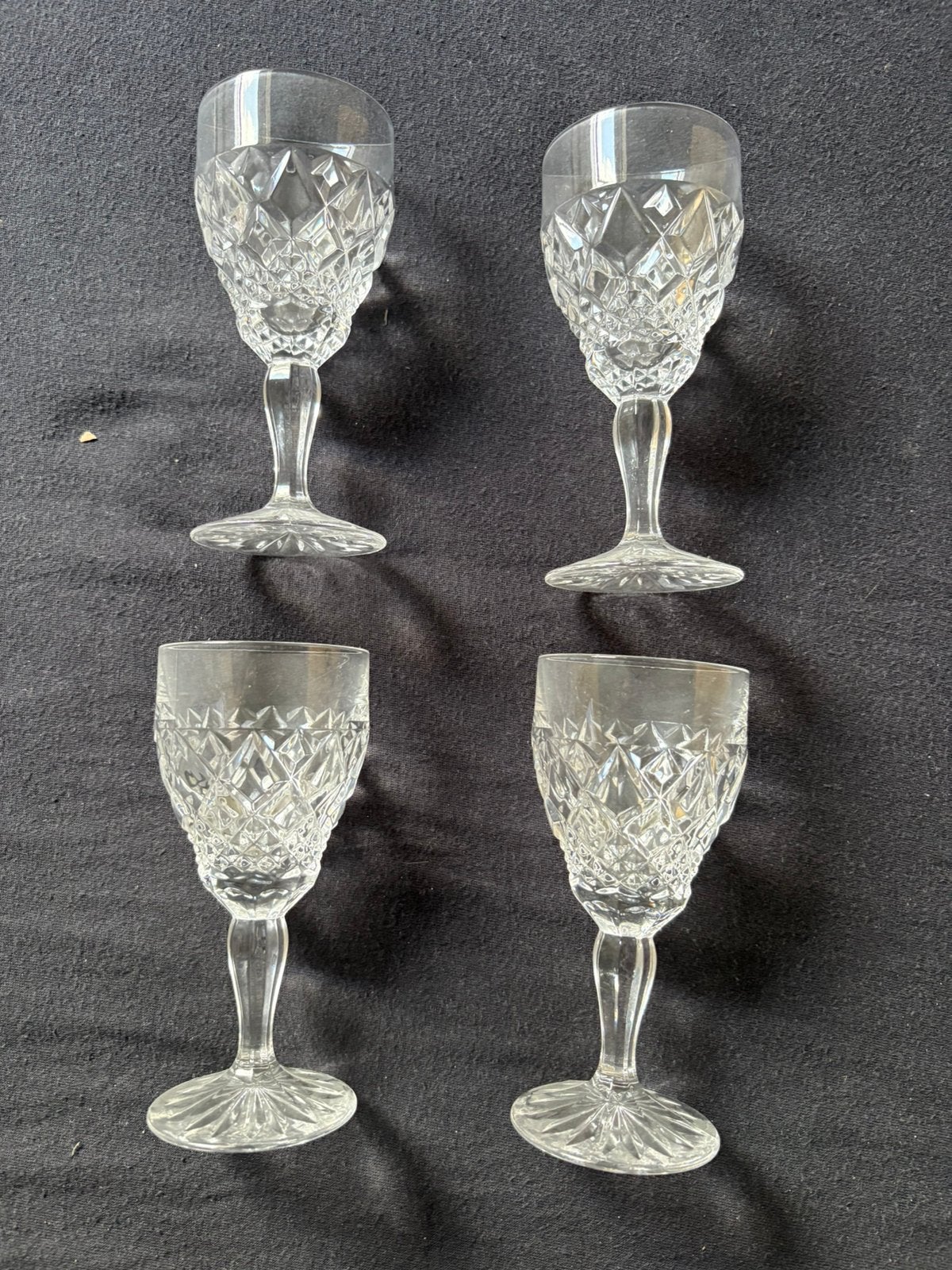 4x kristallen wijn of port glazen op voetje, Ophalen of Verzenden