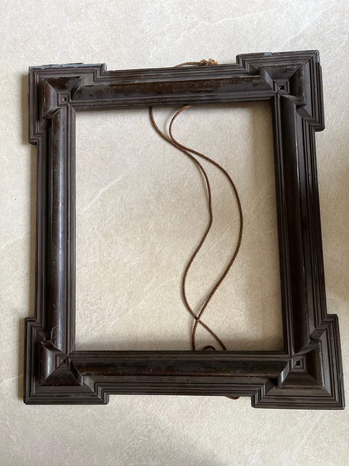 Antieke houten fotolijst - donkerbruin, Ophalen, Bruin, Gebruikt, Fotolijst