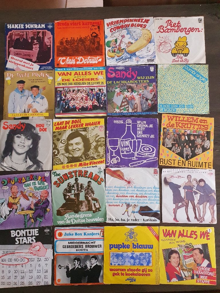 Partij verzameling Nederlandstalige singles (200 stuks), Cd's en Dvd's, Vinyl Singles, Gebruikt, 7 inch, Nederlandstalig, Fotohoes