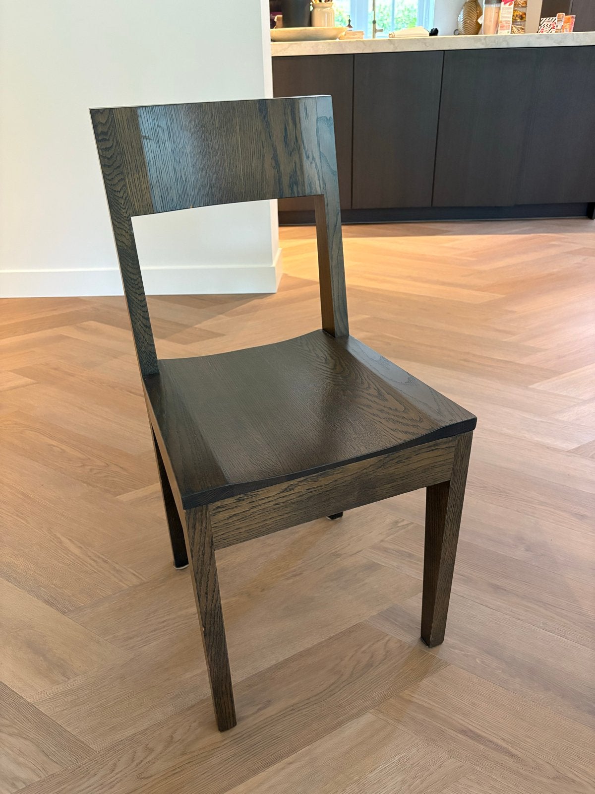 Birdman Furniture houten eetkamerstoelen 4 stuks, Huis en Inrichting, Ophalen, Bruin, Zo goed als nieuw, Eén