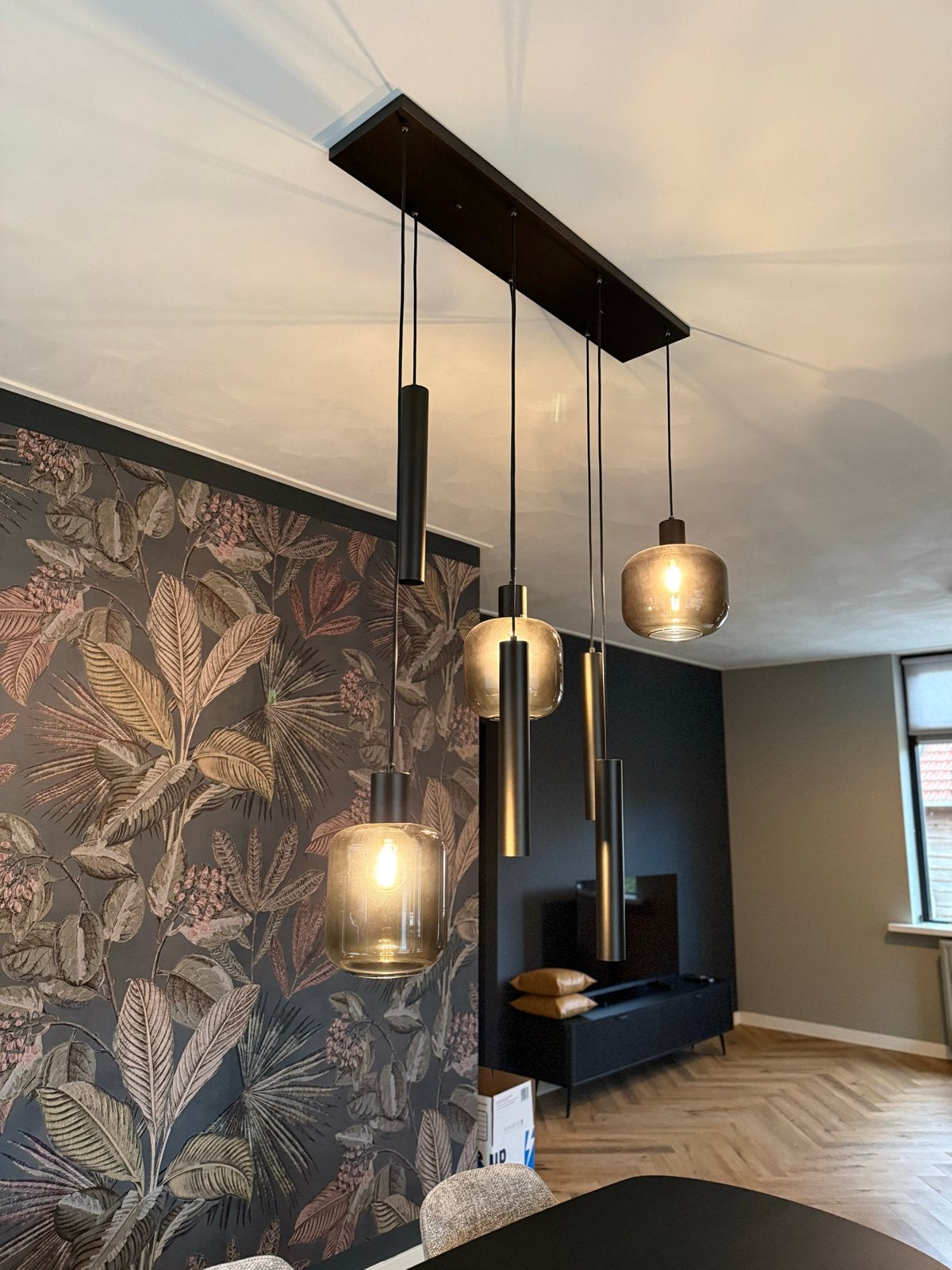 Moderne Eettafel Lamp, Ophalen, Zo goed als nieuw, Glas
