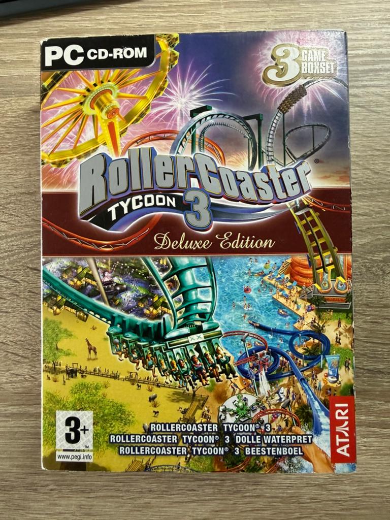 RollerCoaster Tycoon 3 Deluxe Edition PC CD-ROM PC Game Boxs, Gebruikt, 1 speler, Ophalen of Verzenden, Vanaf 3 jaar