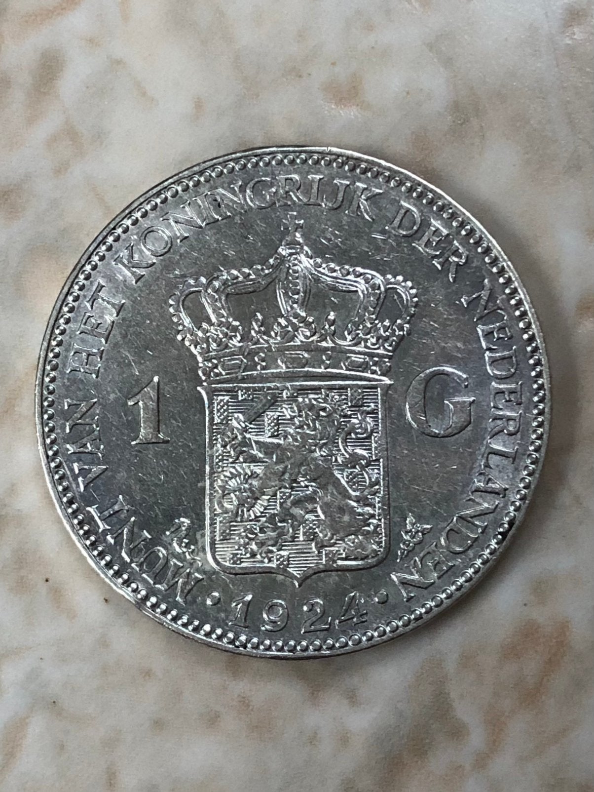 1 gulden 1924, zilver, Wilhelmina., 1 gulden, Verzenden, Zilver, Koningin Wilhelmina