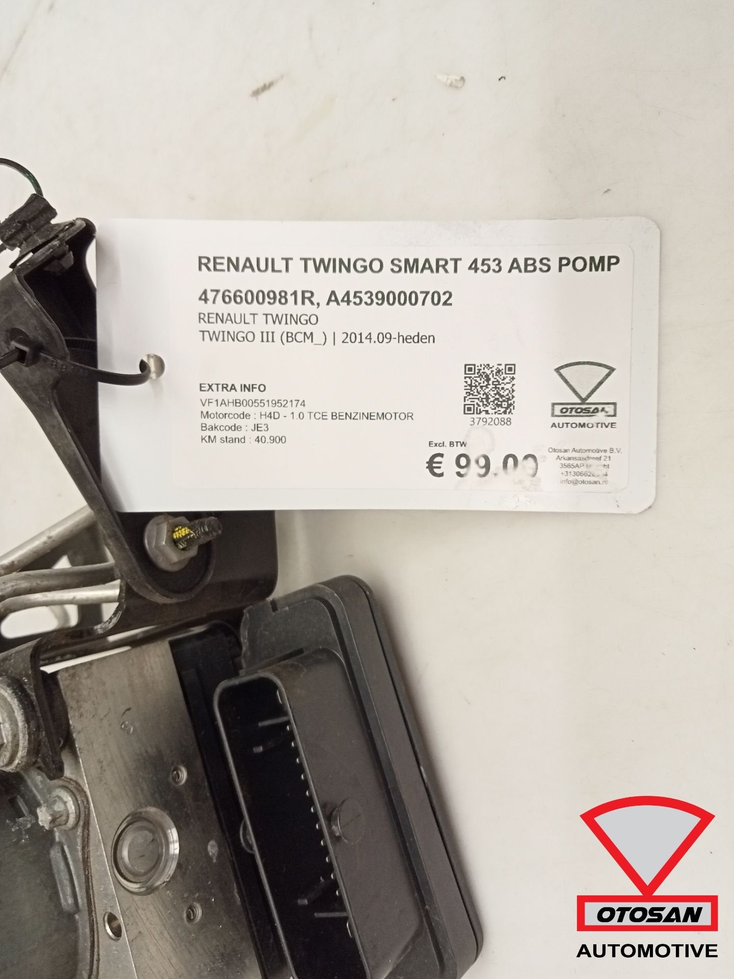 Renault Twingo Smart 453 ABS Pomp 476600981R A4539000702, Renault Group, Gebruikt, Contact.group@renault.com, Renault