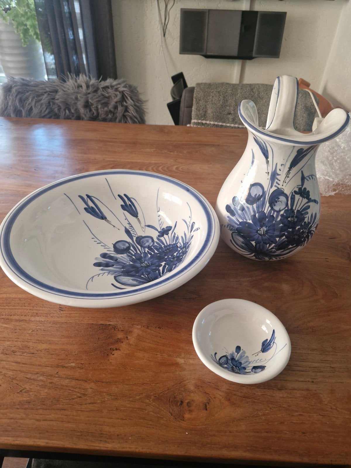 Delfts Art Aardewerk Set: Kom, Kan en Schaal, Antiek en Kunst, Ophalen of Verzenden