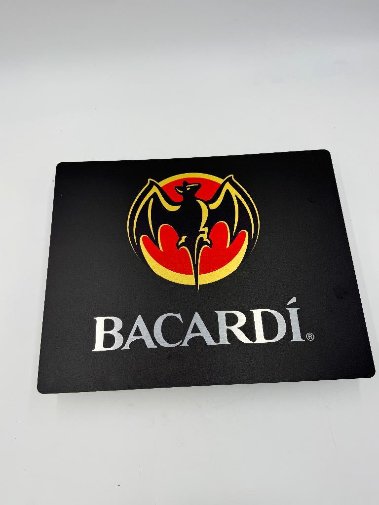 Reclamebord Bacardi glans logo, aluminium, 50x40cm, Ophalen of Verzenden, Nieuw, Reclamebord