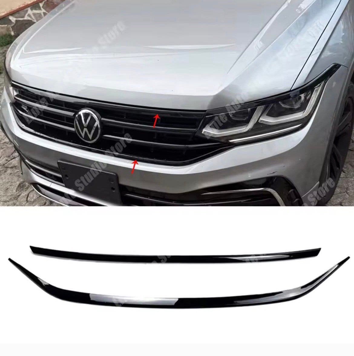 Nieuwe zwarte lijsten voor de gril Tiguan facelift vanaf ‘21, Auto-onderdelen, Ophalen, Nieuw, Voor, Bumper
