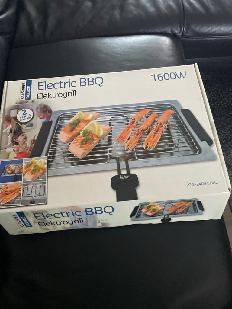 Cuisinier Deluxe Elektrische BBQ Grill 1600W Nieuw in doos, Ophalen, Zo goed als nieuw