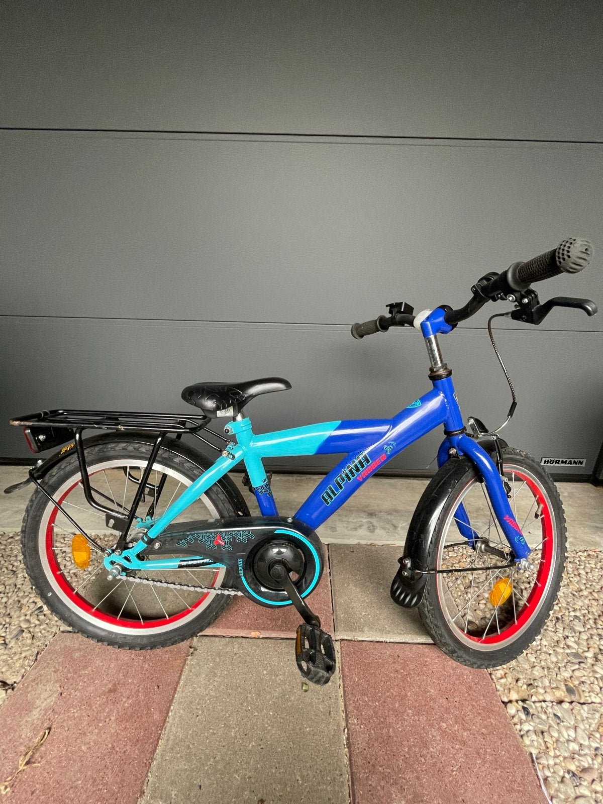 Alpina yabber Kinderfiets 18 inch - Blauw/Turquoise, Fietsen en Brommers, Fietsen | Kinderfietsjes, Ophalen, Gebruikt, Velgrem