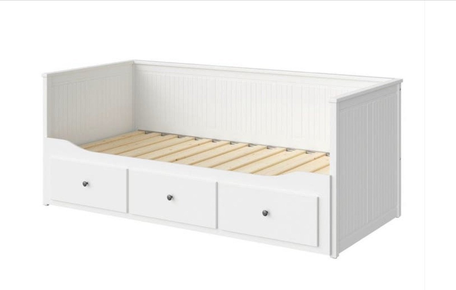 IKEA HEMNES Bedbank met 3 lades, wit, 80x200 cm, Ophalen, Eenpersoons, Wit, 80 cm