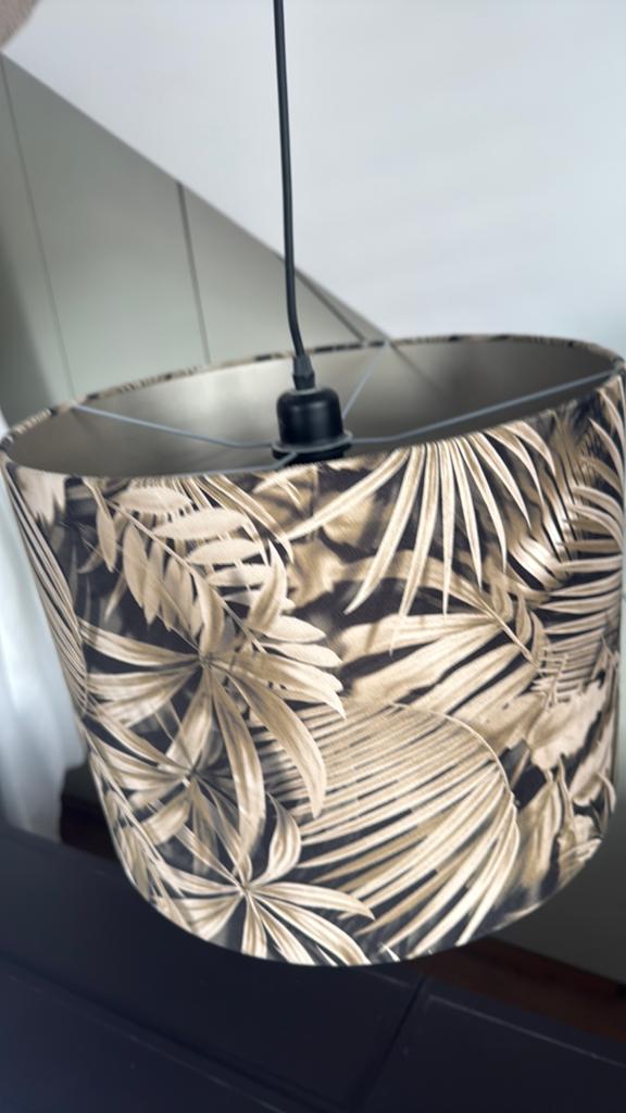 Hanglamp met zwart draad en jungle patroon, Ophalen, Zo goed als nieuw, Zwart, Rond