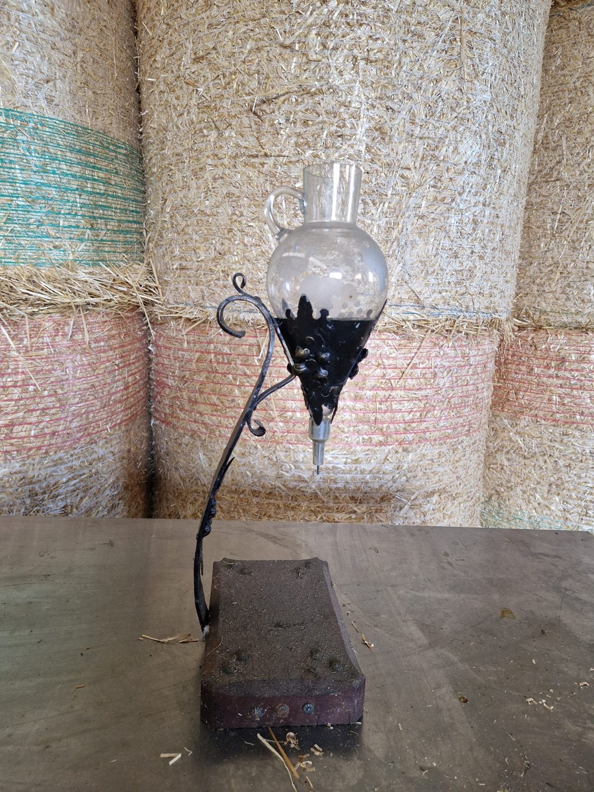 Antieke absintfontein met smeedijzeren standaard, Antiek en Kunst, Ophalen of Verzenden