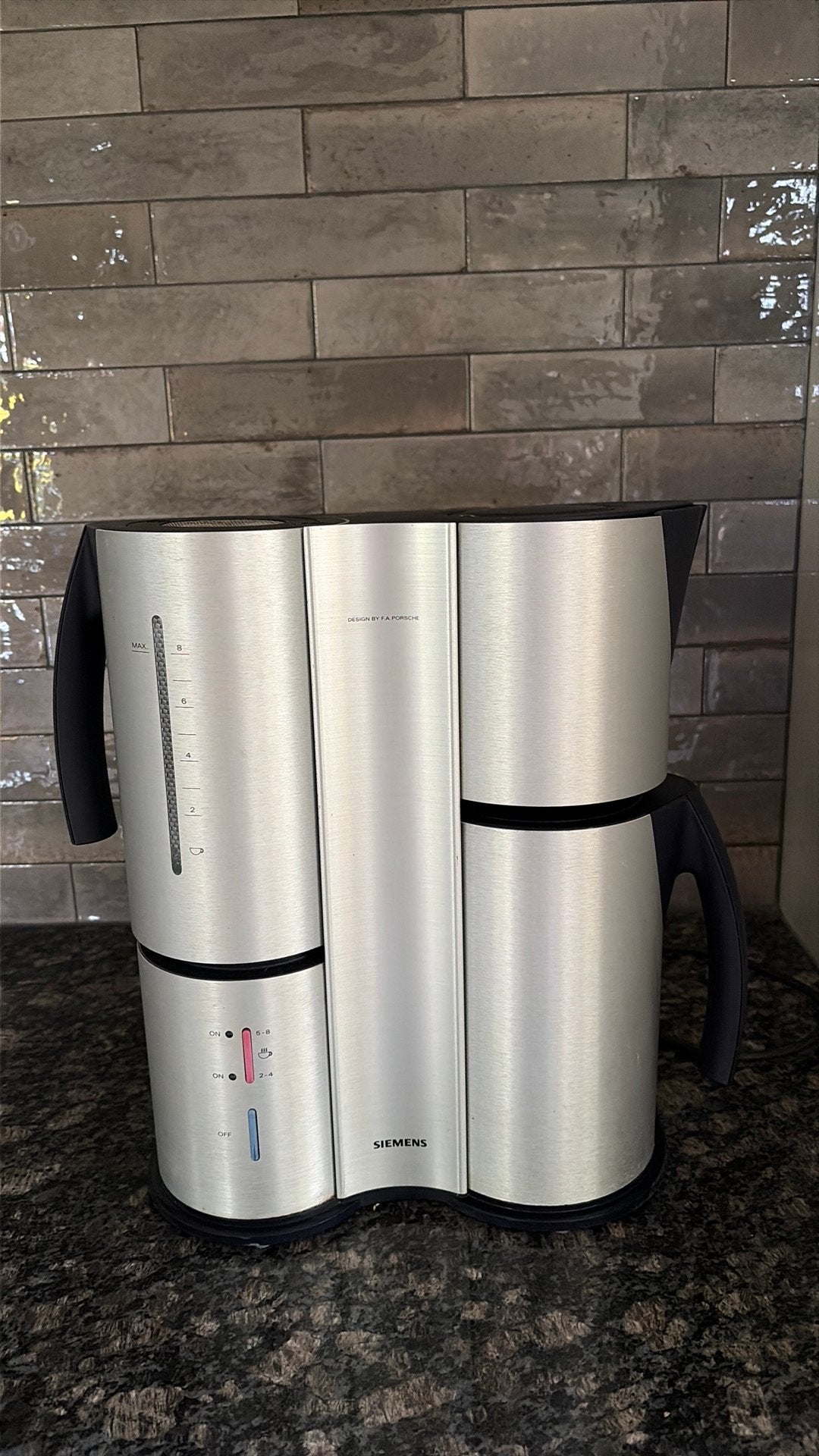Porsche design koffiezetapparaat Siemens, 10 kopjes of meer, Ophalen of Verzenden, Zo goed als nieuw, Koffiemachine