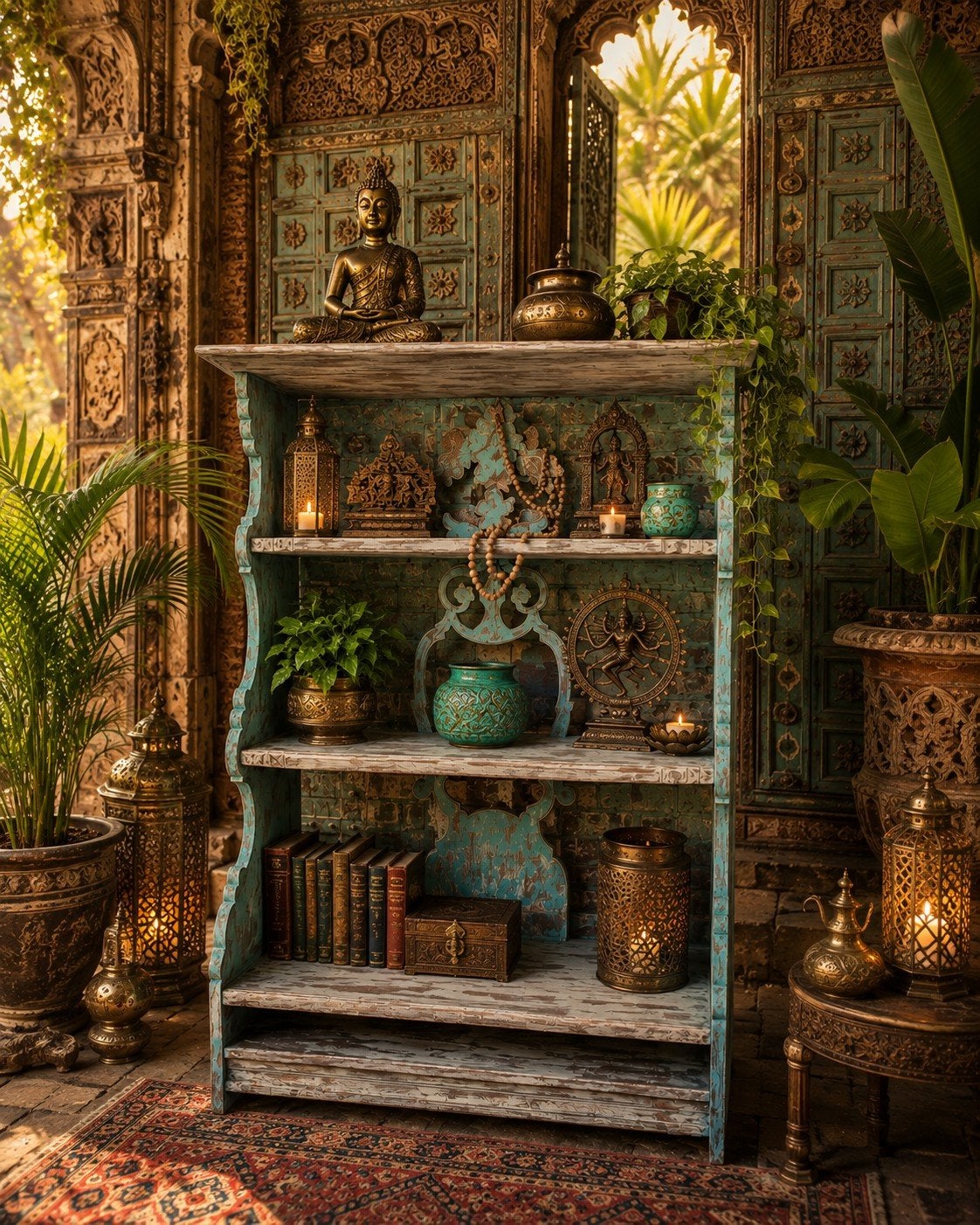 XXL/Etagere/Winkelkast/India/Boho/Kast, Antiek en Kunst, Ophalen