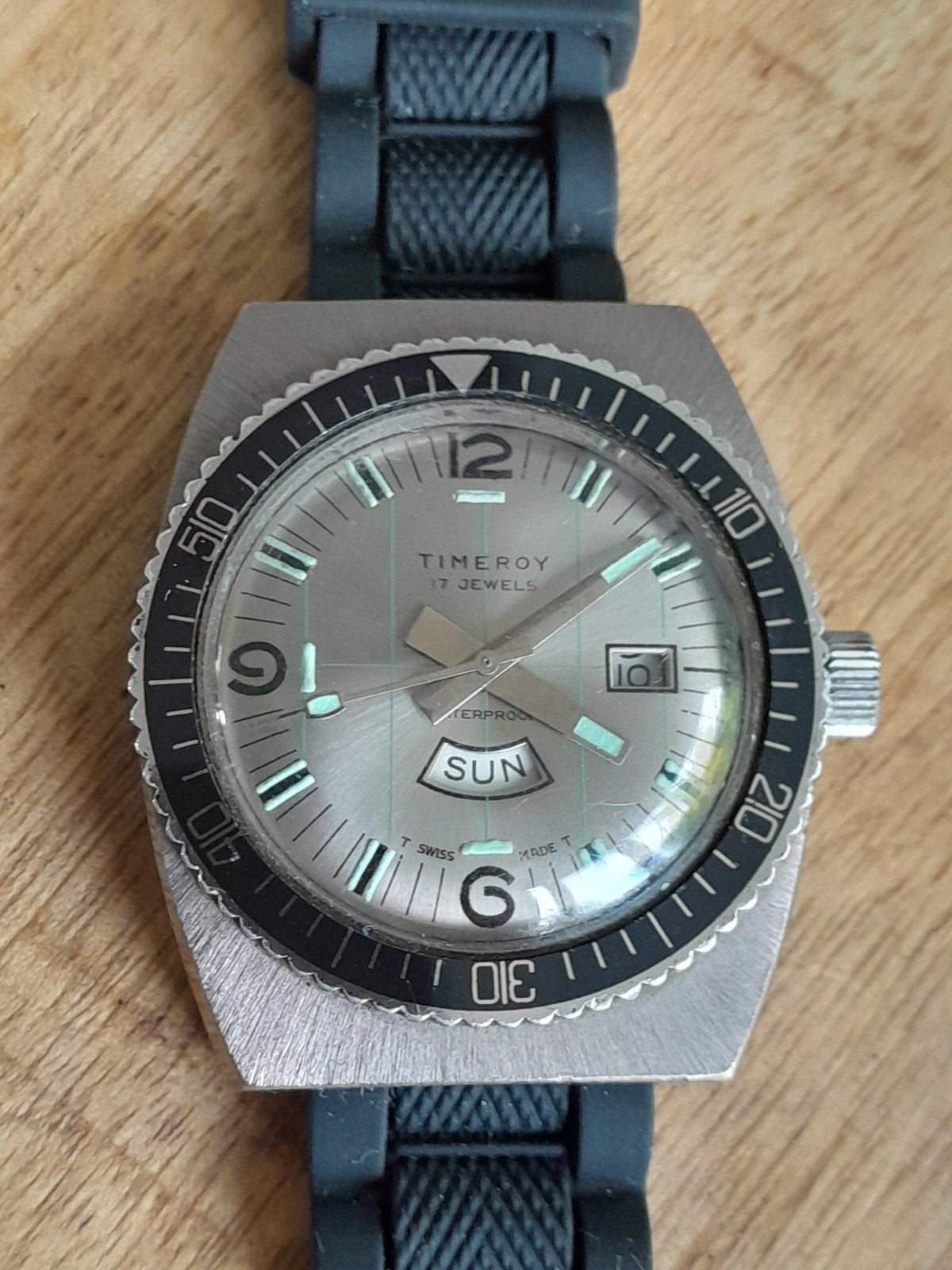 Timeroy vintage Duikhorloge swiss made 17 jewels, Ophalen of Verzenden, Overige merken