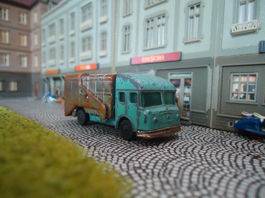 S&D Refuse Truck - Husky Models Nr.25 Vuilniswagen blauw #2, Ophalen of Verzenden, Gebruikt, Auto
