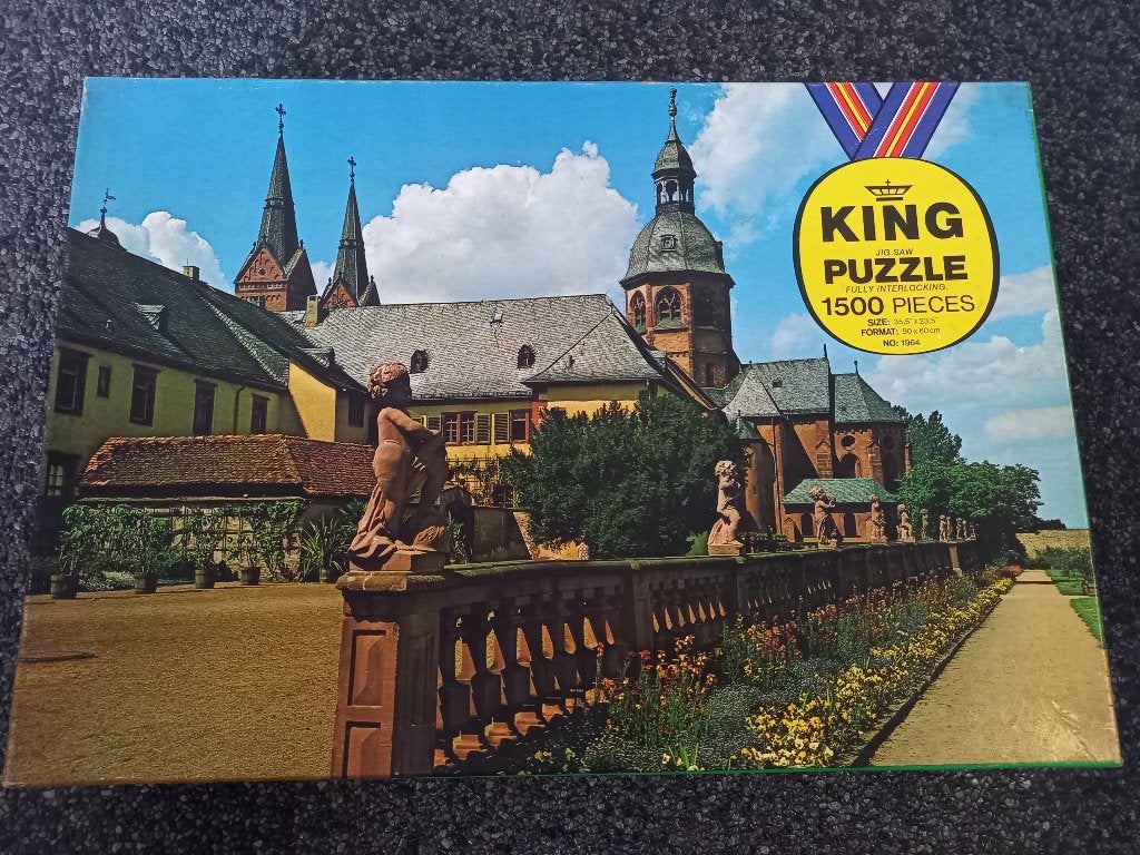 * Vintage puzzel King Seligenstadt 1500 st 1964 *, Ophalen of Verzenden, 500 t/m 1500 stukjes, Gebruikt, Legpuzzel