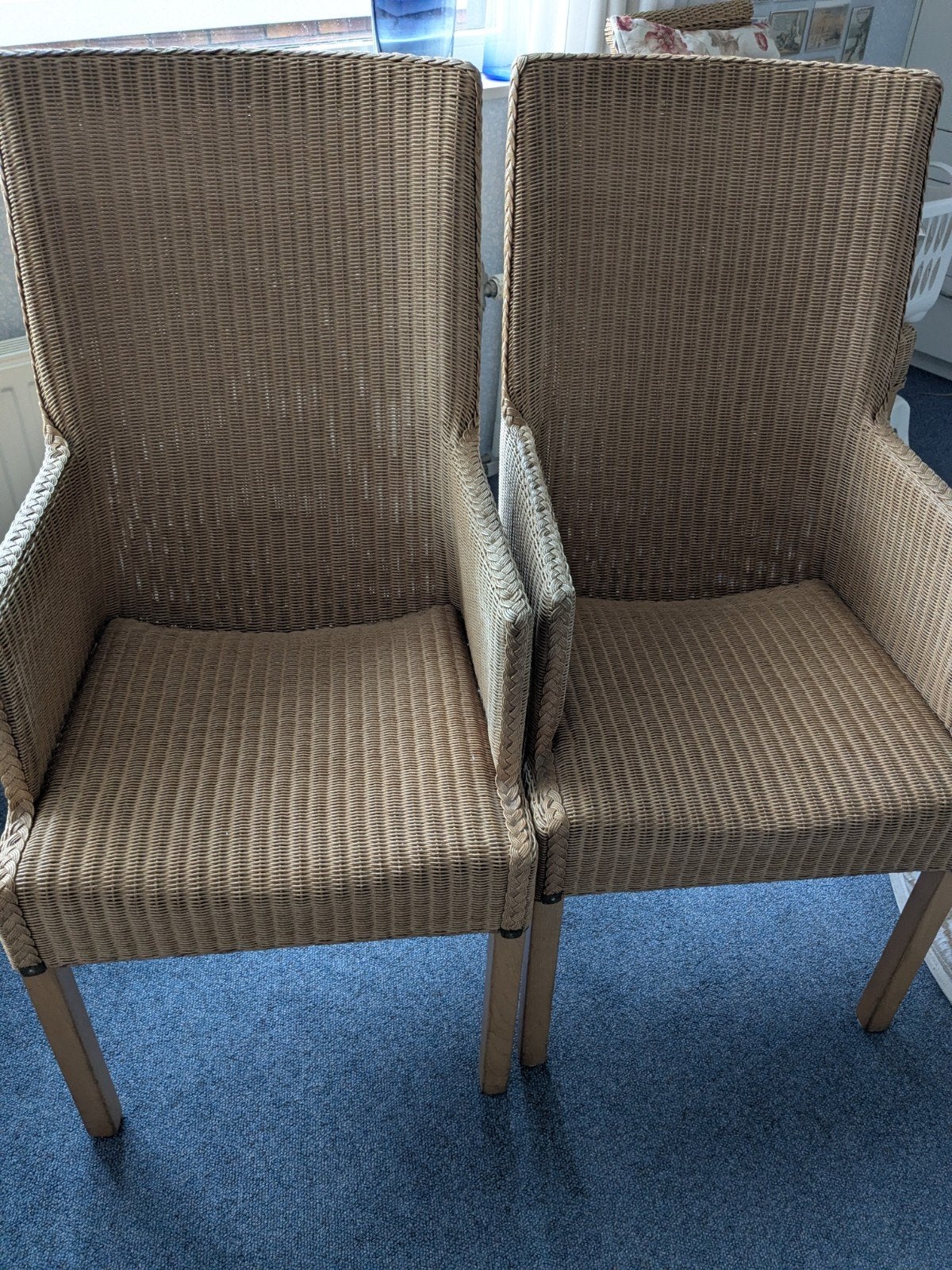 2 Originele Loom Eetkamerstoelen - Zo goed als nieuw, Ophalen, Gebruikt, Twee, Overige kleuren