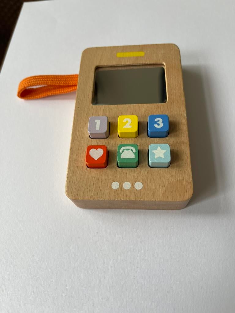 Te koop houten telefoon, Ophalen, Zo goed als nieuw, 6 maanden tot 2 jaar