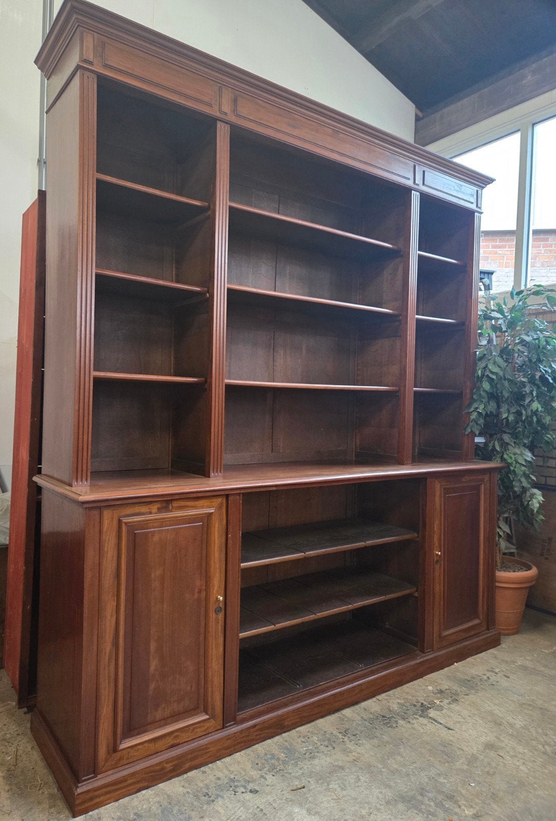 prachtige antieke bibliotheekkast ~ boekenkast ~ notariskast, Huis en Inrichting, Ophalen, Met deur(en), 200 cm of meer, 200 cm of meer