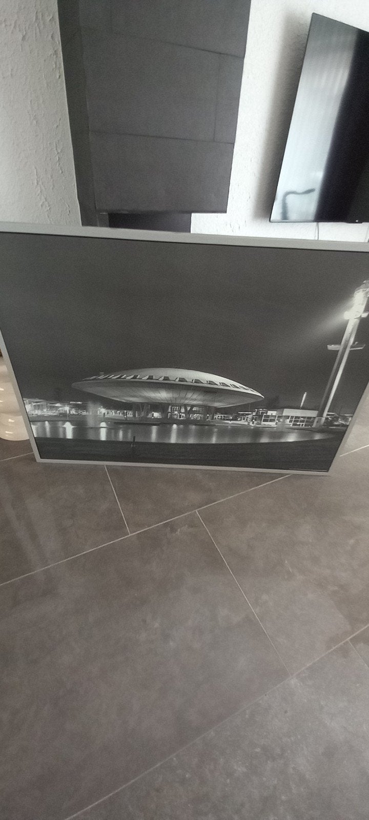 Evoluon Eindhoven Zwart-Wit Foto 140x100 cm, Ophalen, 125 cm of meer, Zo goed als nieuw, Foto of Poster