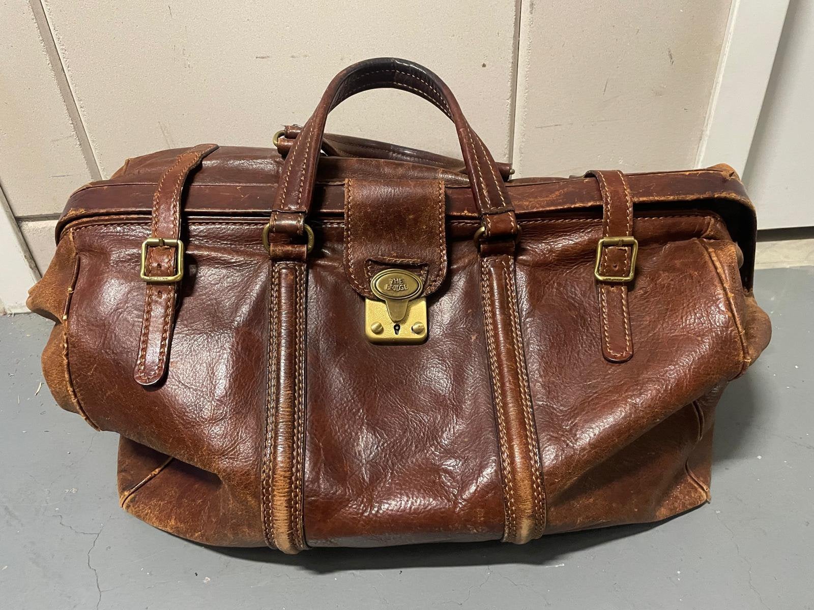 Reistas The Bridge vintage, 30 cm of meer, Bruin, Minder dan 35 cm, Ophalen of Verzenden