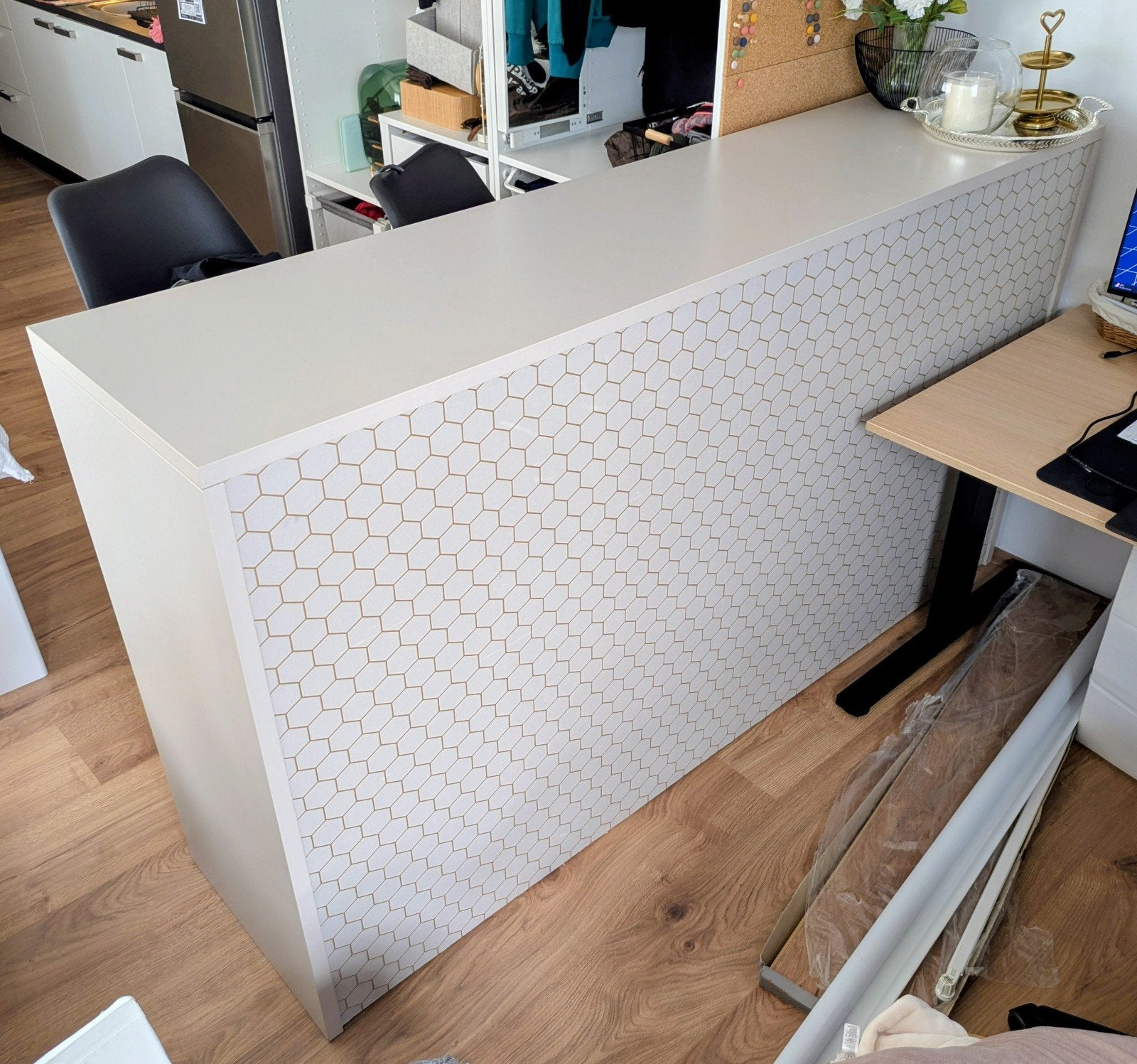 Stijlvolle tafel/bar 200x50x110.5cm, Ophalen, 50 tot 100 cm, Zo goed als nieuw, 200 cm of meer