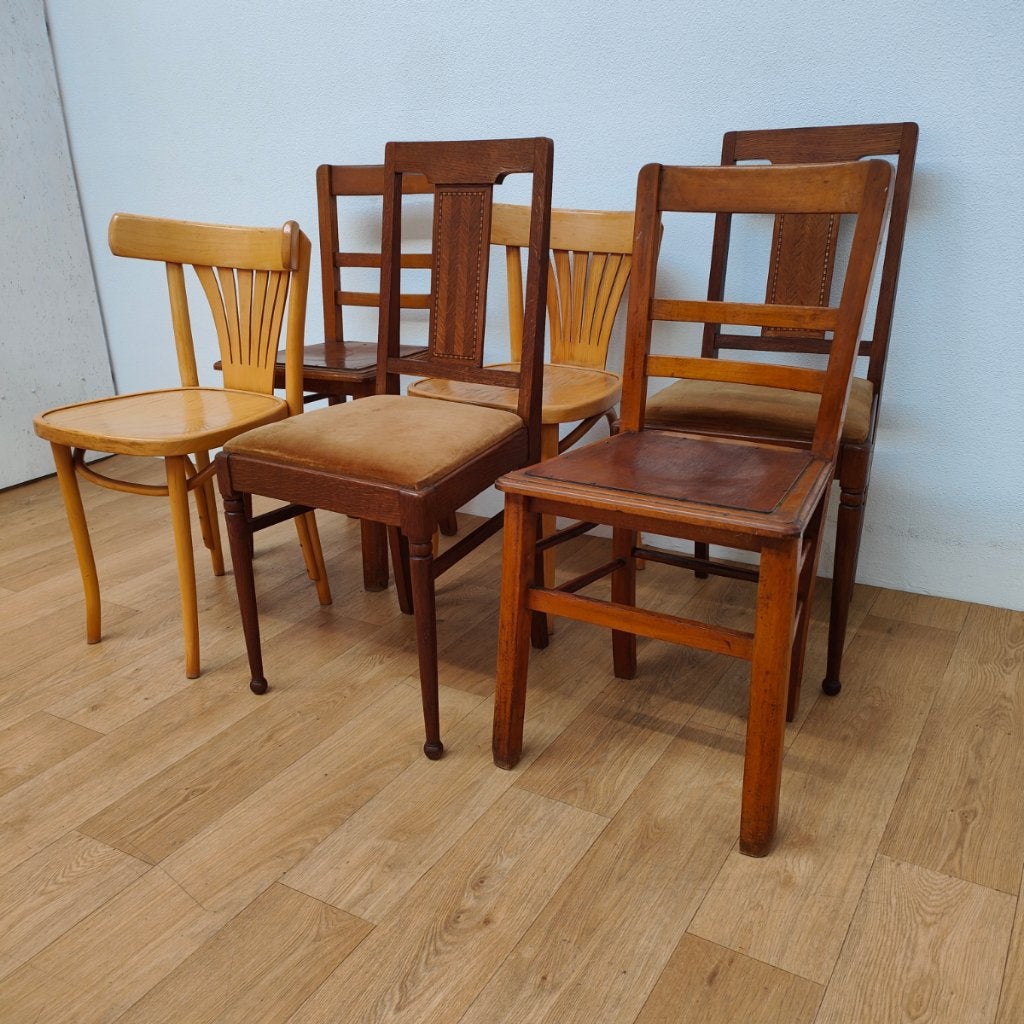 Vintage houten bistrostoelen boeren Café stoelen 912, Ophalen, Valkenswaard, Gebruikt, Bruin