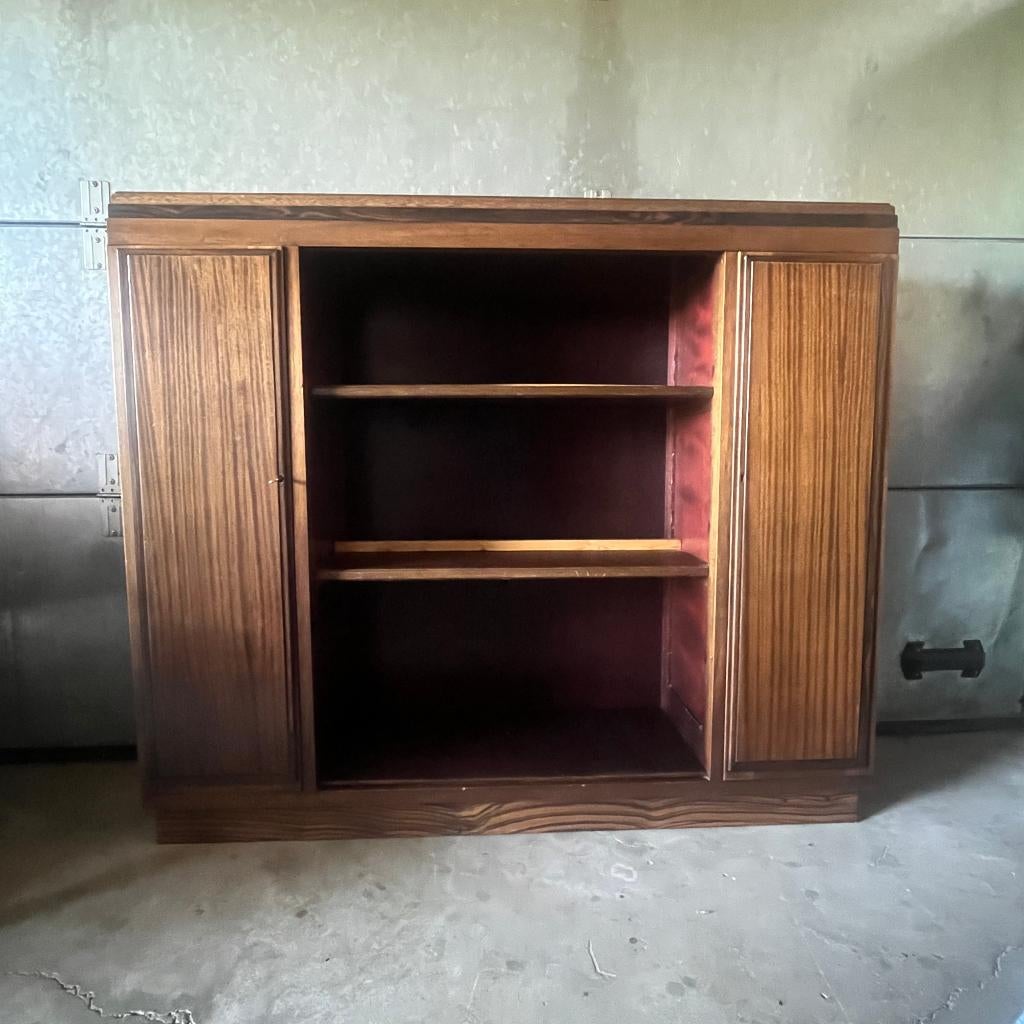 Art deco Amsterdamse Haagse school boekenkast, Ophalen, Haagse school, 100 tot 150 cm, 100 tot 150 cm