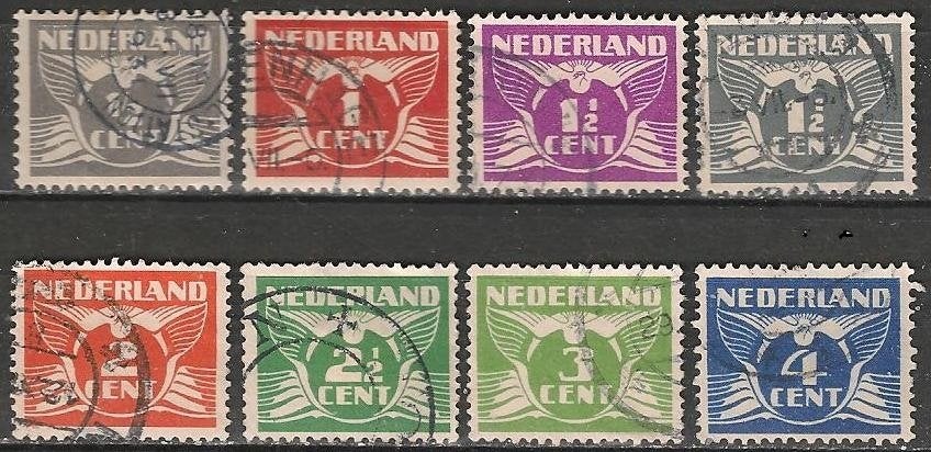 Vliegende duif serie 169 - 176 O. ADV. no.66 P., Verzenden, T/m 1940, Gestempeld
