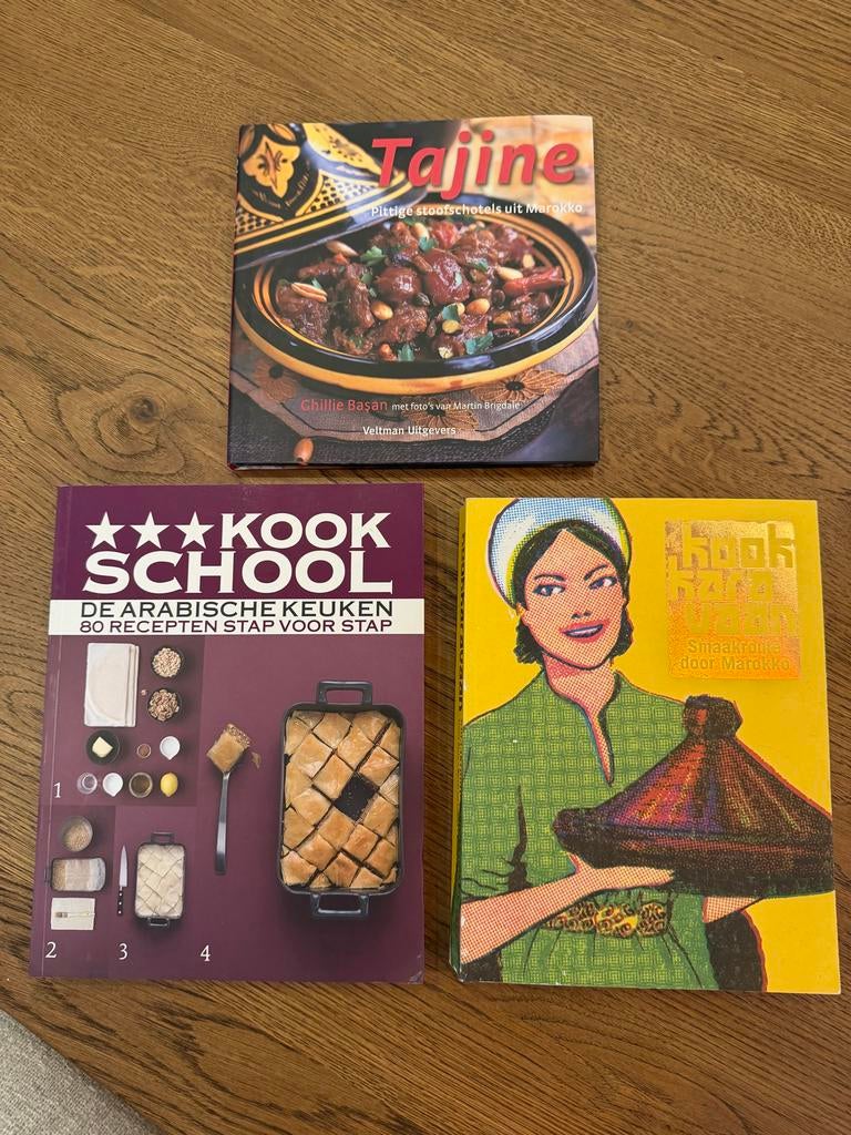 3x Kookboeken: Marokkaans, Arabisch, Tajine, Boeken, Kookboeken, Ophalen of Verzenden, Gelezen, Midden-Oosten en Marokko, Hoofdgerechten