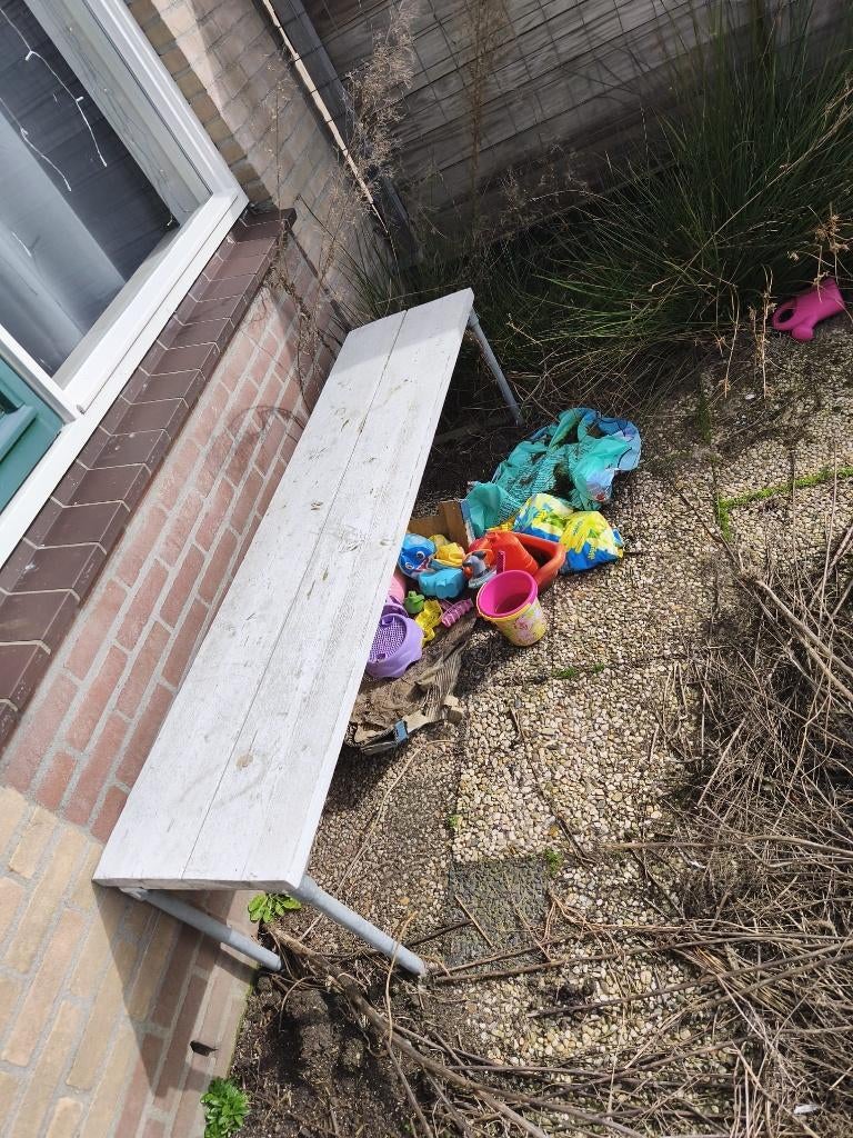 steigerhouten bank, Ophalen, Zo goed als nieuw, Overige materialen