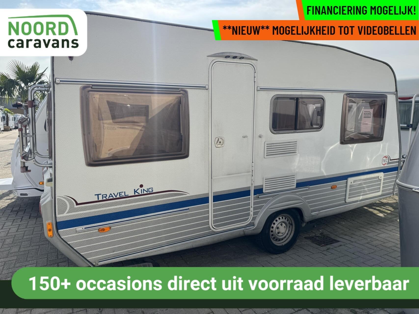 Tec Travel King 450 MOVER + VOORTENT + VASTBED, Caravans en Kamperen, T.E.C., Bedrijf, Serviceluik, 750 - 1000 kg