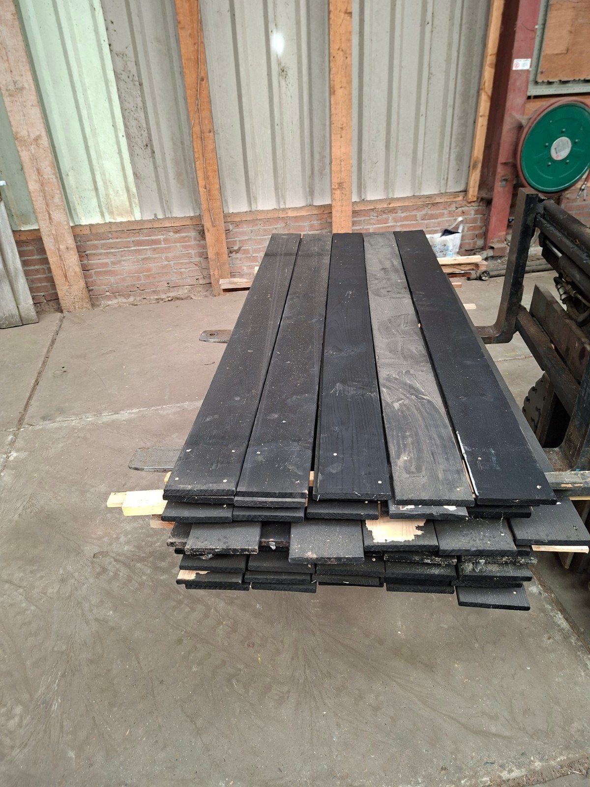 Zwarte schutting planken 180 cm (45 stuks), Ophalen, Gebruikt, Minder dan 25 mm, Plank