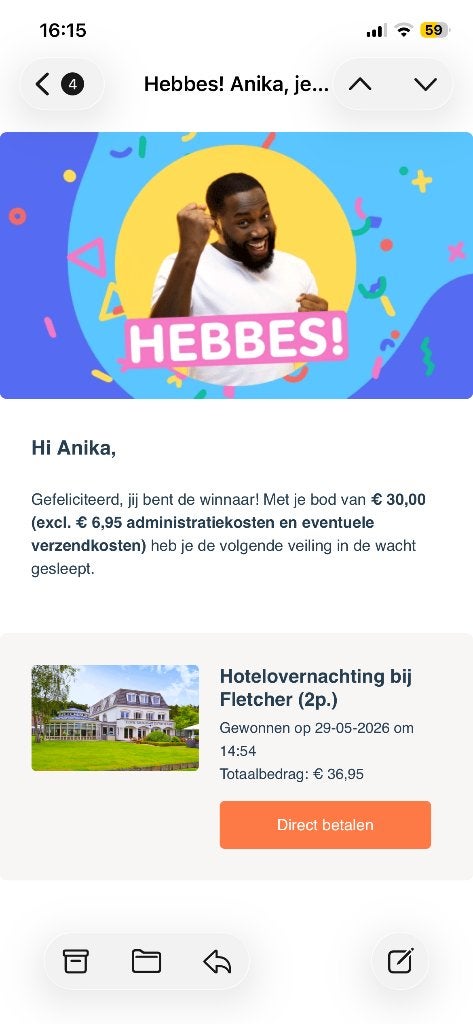 Fletcher hotel voucher, Twee personen, 1 overnachting