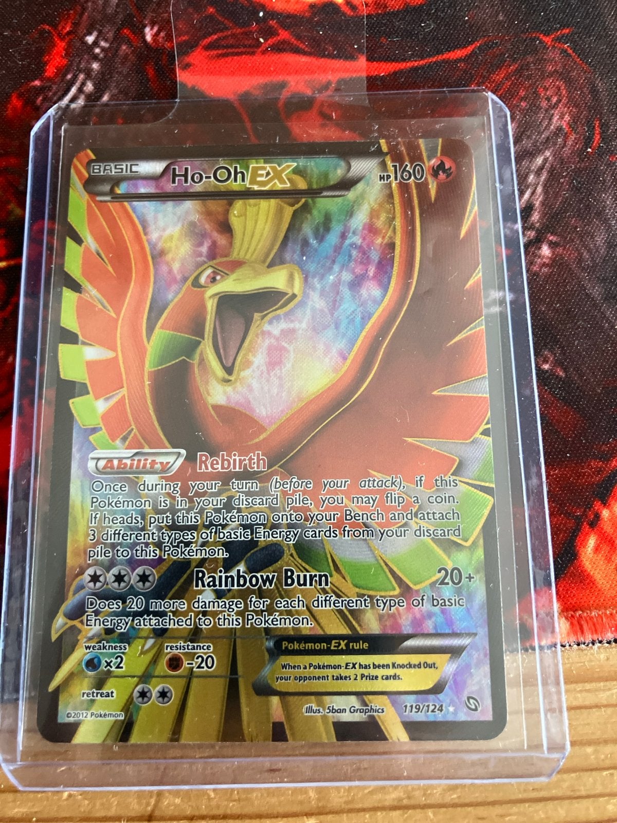 Ho-Oh EX Pokémon kaart 119/124 Dragons Exalted, Ophalen of Verzenden, Zo goed als nieuw, Losse kaart, Foil